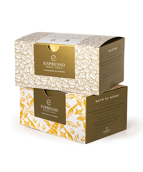 Impression packaging boite packaging Café Espresso Monte Carlo